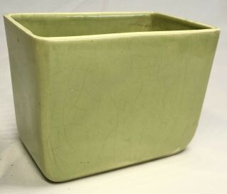 Vtg Mccoy Pottery Planter Lime Green Rectangle 6x4” Flower Pot Garden