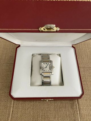 Cartier Tank Francaise 18k Yellow Gold Steel Quartz Ladies Watch W51007q4