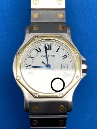 Cartier Santos Octagon Two Tone Gold and Stainless Steel Mid Size,  Pre Owned 6
