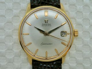 18k Solid Gold Omega Seamaster Automatic Wristwatch 1959 Swiss 165.  001 Cal.  562
