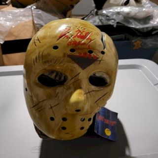 Kane Hodder Signed Two Peice Hockey Mask Jason Vorhees Friday The 13th Proof