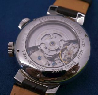 Louis Vuitton Tambour GMT Reveil Q1151 Automatic Men ' s Stainless Steel Watch 3