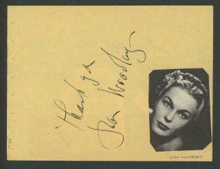 Joan Woodbury And Alex Montoya (1907 - 1970) Signed Album Page Autograph