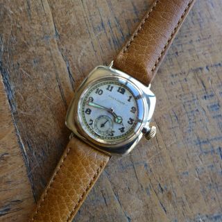 A Stunning Gents Vintage Ww2 1937 Rolex 9ct Solid Gold " Cushion " Oyster Watch