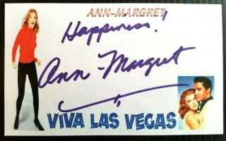 " Viva Las Vegas " Ann - Margret (elvis Movie) Autographed 3x5 Index Card