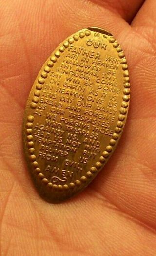 ,  The Lords Prayer On A Lincoln Memorial Cent Penny,