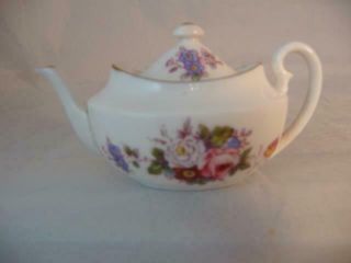Vintage Royal Crown Derby Miniature Porcelain Teapot Floral Decoration C1930 