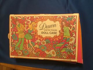 Vintage 1971 Dawn And Her Friends Doll Case With Parts Dolls And Clothing