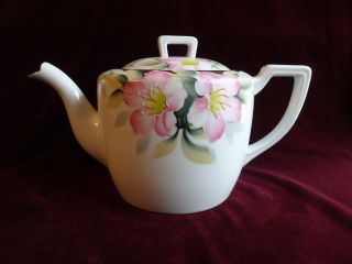 Vintage Noritake China Porcelain Tea Pot W/ Cover Lid,  Pink Azalea Pattern Japan