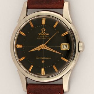 Omega Constellation Ca.  561 Black Piepan Dial Tropical Gold Markers 14393 Ss 35mm