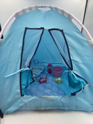 Battat Our Generation Tent,  Sleeping Bag,  Bucket,  Lantern,  Camera,  Canteen 18”