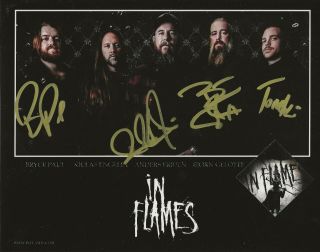 In Flames Band Real Hand Signed 8x10 " Photo 3 Autographed Anders Friden,  3