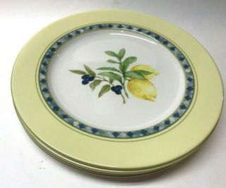 Royal Doulton Carmina Fine Porcelain Lemon Dinner Plates Pristine