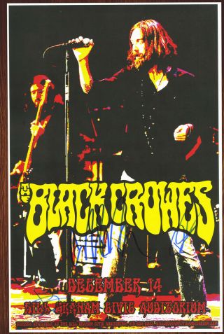 The Black Crowes Autographed Concert Poster Chris And Rich Robinson Steve Gorman