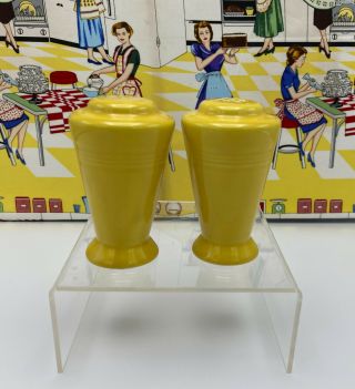 Vintage Harlequin Yellow Homer Laughlin Fiesta Salt & Pepper Shakers