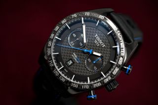Tissot PRS 516 Men ' s Chronograph Watch Black PVD 3