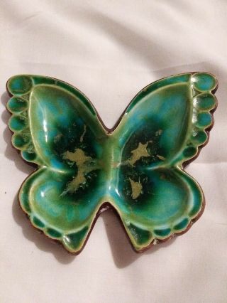 Vintage Treasure Craft California Pottery Butterfly Trinket Candy Dish Ashtray