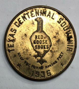 Texas Centennial Red Goose Shoes 1936 Token