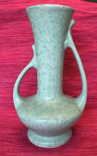 Brush Mccoy,  Art Vellum,  Green Nymph Two Handled Pottery Vase