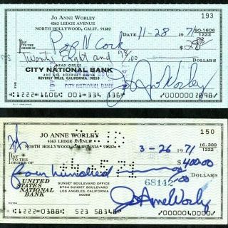 Jo Anne Worley Signed Checks - Laugh - In