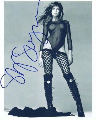 Stephanie Seymour Signed Young Long & Lean In Sheer Top 8x10 W/ Hot Hot Hot