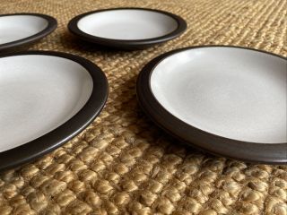 Vintage 4 Heath Ceramic Rim Shape 7.  5” White Brown Bread,  Butter Plates MCModern 2