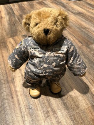 Vermont Teddy Bear Company Us Army Tyson Plush Tan Brown Jointed