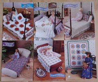 6 Crochet Patterns: Barbie And Ken Bedroom And Blankets Furniture
