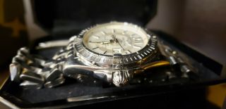 BREITLING GALACTIC COCKPIT A49350 BIG DATE 41MM AUTO WATCH BOX & PAPERS - NR 5