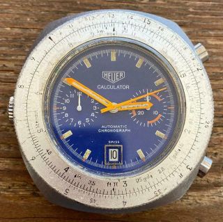 Heuer Calculator Caliber 12 Ref.  110.  633 Vintage Watch 100 Unpolished