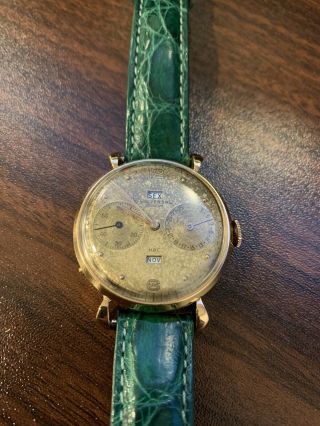 Vintage Universal Geneve Triple Date Rose Gold Watch