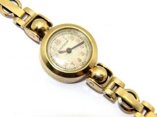 Rare Vintage Ladies 9ct 9carat Yellow Gold Jaeger - Lecoultre Back Winder Watch