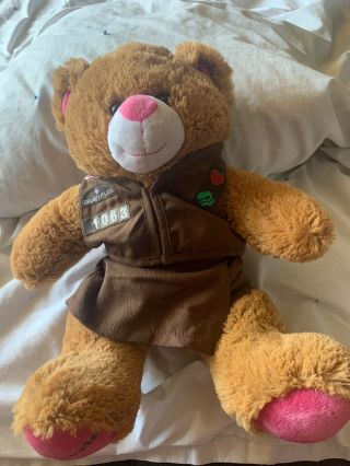 Build A Bear Girl Scout Plush Bear 100 Year Anniversary With Brownie Uniform