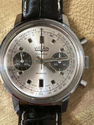 Vintage Vulcain Chronograph Valjoux 7733 Panda Dial Ref 1407