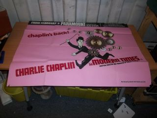 Scarce Charlie Chaplin Cinema Poster Modern Times