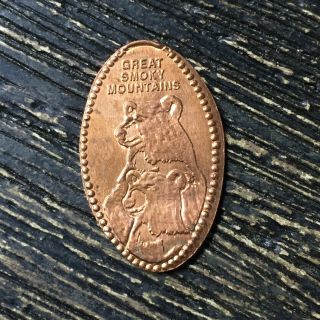 Great Smoky Mountains Bear Copper Pressed Smashed Elongated Penny B224