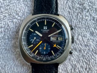 Vintage Tissot Navigator Automatic Chronograph 2 Registers Day Date Swiss Watch