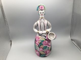 Russian Imperial Lomonosov Porcelain Decanter Wine Set Frantikh woman of fashion 2