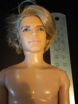 Ken Barbie Doll 2009 Rooted Blonde Hair Fashionista No Clothing Non Articulated