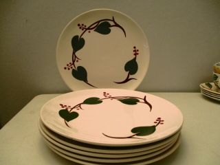 Southern Potteries Blue Ridge Stanhome Ivy Six [6] Dinner Plates