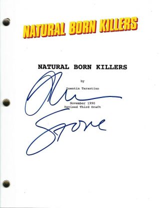 Director Oliver Stone Natural Born Killers Signed Full Movie Script W/coa