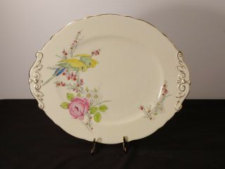 Vintage C.  1930 Paragon Princess Margaret Rose Oval Handled Cake Plate