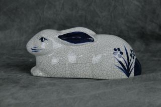 Dedham Pottery Potting Shed Bunny Rabbit Figurine Laying Down 8 " (sh5858)