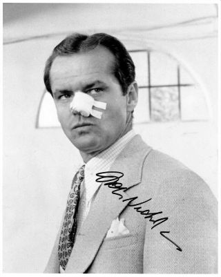 Jack Nicholson Hand - Signed Chinatown 8x10 Authentic W/ Private Eye Cut Nose