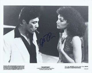 Al Pacino Signed Scarface 8x10 1983 Closeup Tony Montana Smoking Cigar