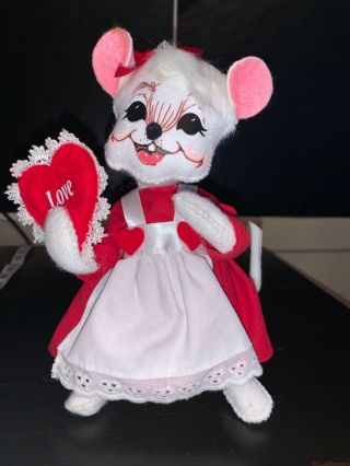 Annalee Doll 8 " Valentine Girl Mouse 100416 2016 Valentine 