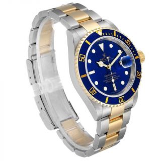 Rolex Submariner Blue Dial Steel Yellow Gold Mens Watch 16613 Box Papers 3