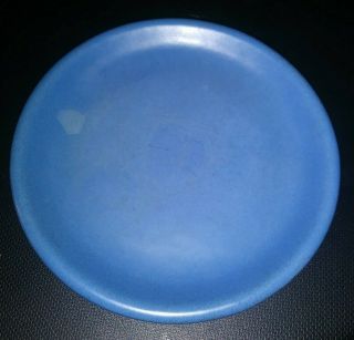 Catalina Island Pottery Blue Glaze 6  Rolled Edge Plate