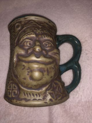 Vintage 1971 Jim Rumph Ogre Pottery Face Mug W/ Troll Inside Tankard Stein