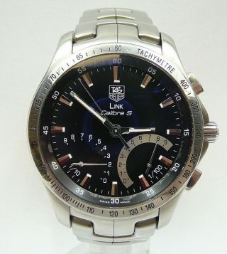 Tag Heuer Link Series Calibre S Stainless Steel Watch Black Dial Lovely
